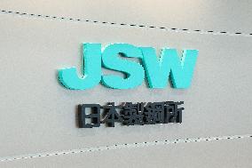 The Japan Steel Works (JSW) signboard and logo.